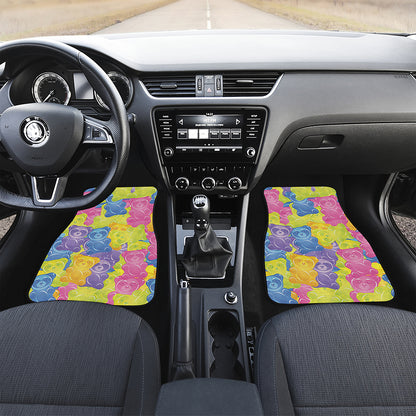 Colorful Gummy Bear Print Front and Back Car Floor Mats
