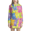 Colorful Gummy Bear Print Hoodie Dress