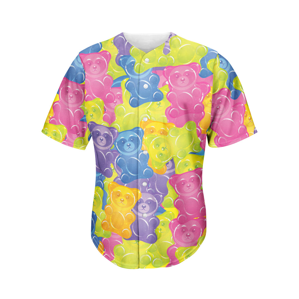 Colorful Gummy Bear Print Men's Baseball Jersey