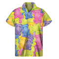 Colorful Gummy Bear Print Men's Short Sleeve Shirt