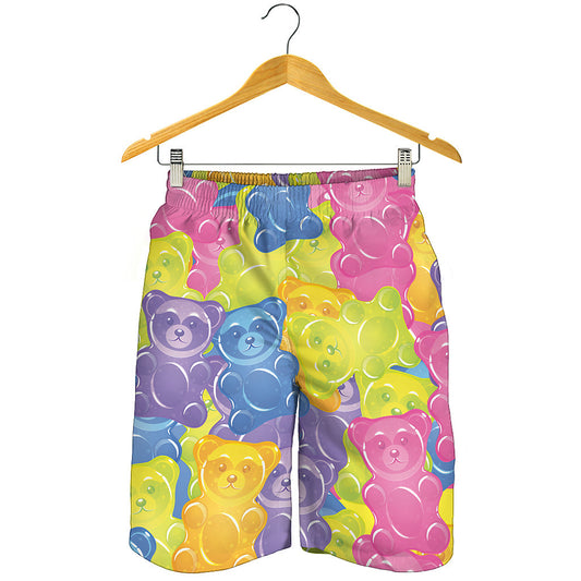 Colorful Gummy Bear Print Men's Shorts