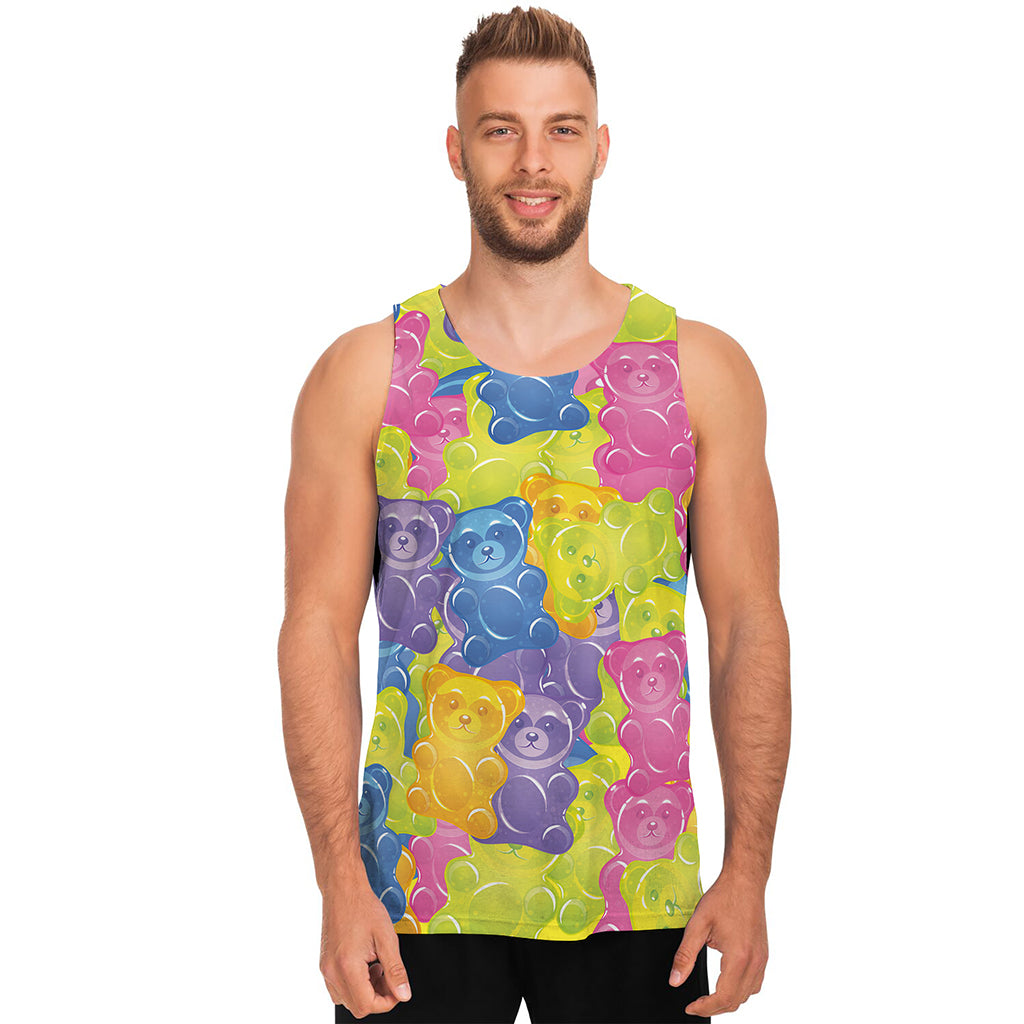 Colorful Gummy Bear Print Men's Tank Top