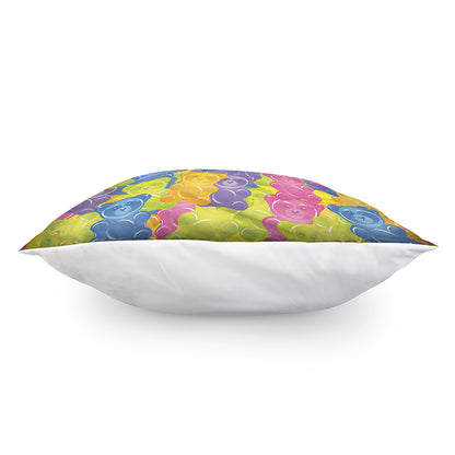 Colorful Gummy Bear Print Pillow Cover