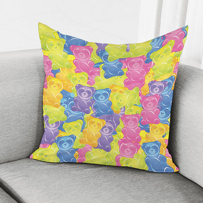 Colorful Gummy Bear Print Pillow Cover