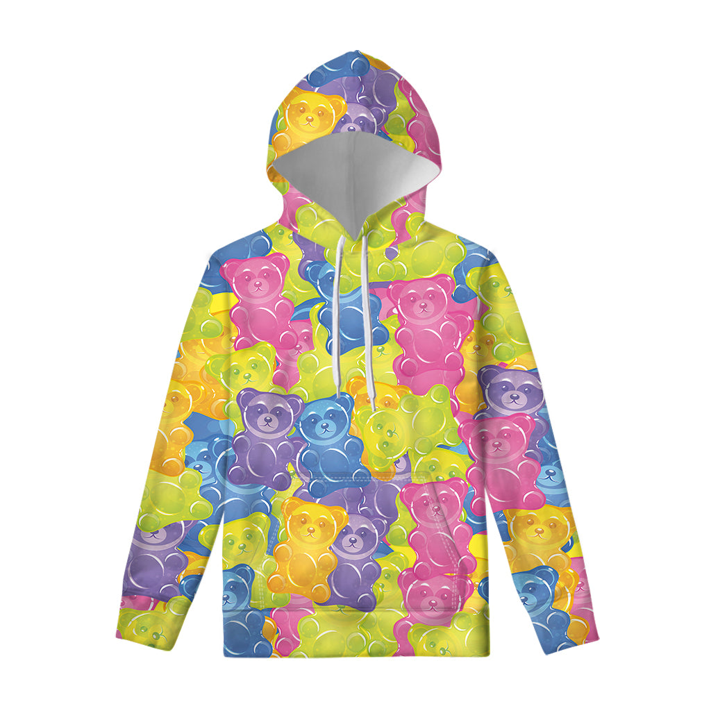 Colorful Gummy Bear Print Pullover Hoodie