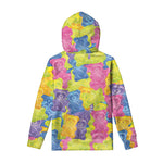 Colorful Gummy Bear Print Pullover Hoodie