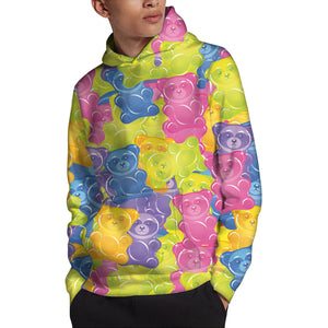 Colorful Gummy Bear Print Pullover Hoodie