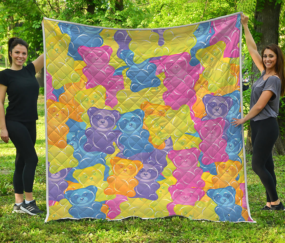 Colorful Gummy Bear Print Quilt