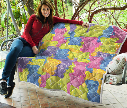 Colorful Gummy Bear Print Quilt