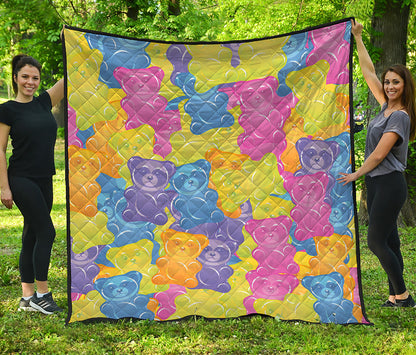 Colorful Gummy Bear Print Quilt