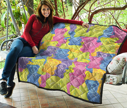Colorful Gummy Bear Print Quilt