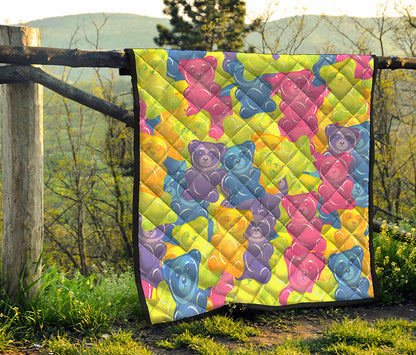 Colorful Gummy Bear Print Quilt