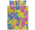 Colorful Gummy Bear Print Quilt Bed Set