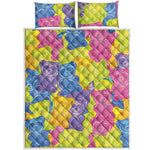 Colorful Gummy Bear Print Quilt Bed Set