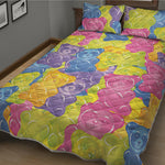 Colorful Gummy Bear Print Quilt Bed Set