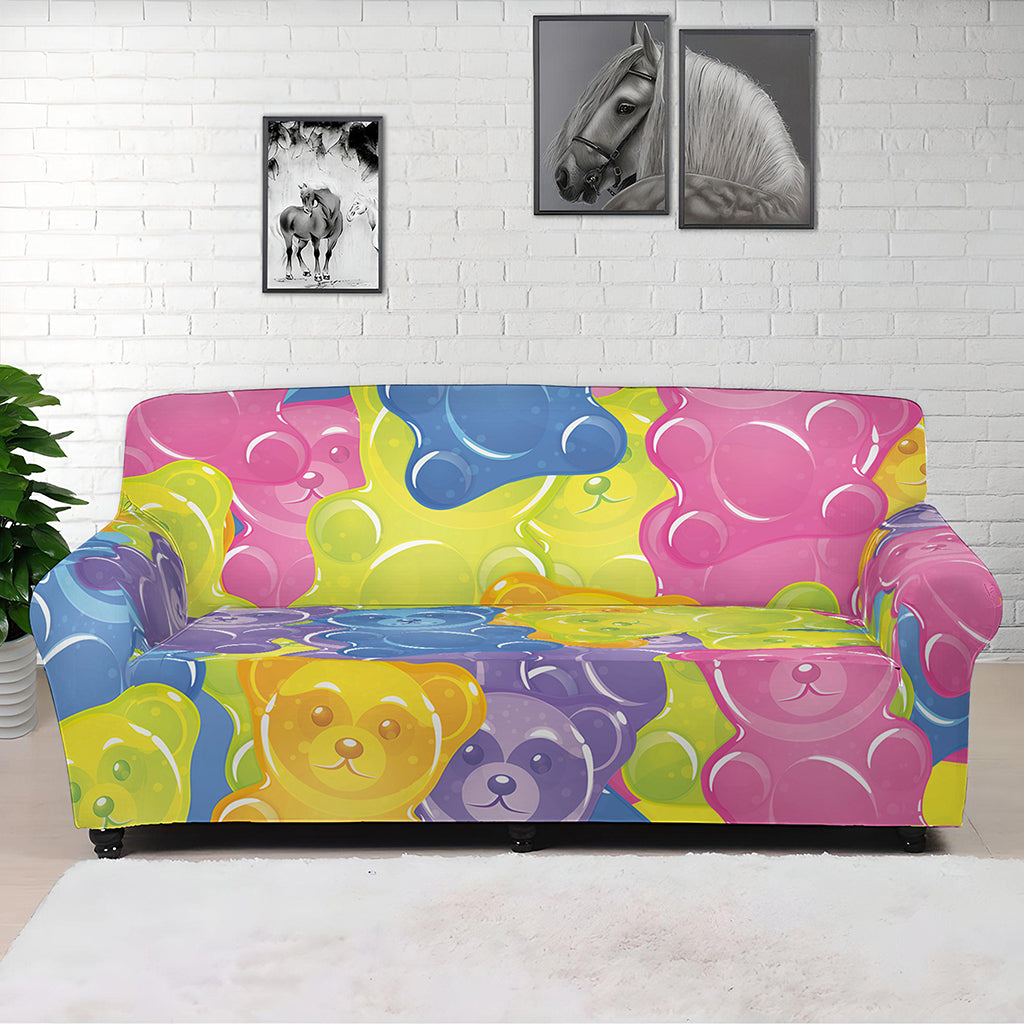 Colorful Gummy Bear Print Sofa Cover
