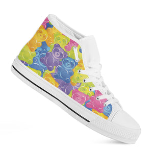 Colorful Gummy Bear Print White High Top Shoes