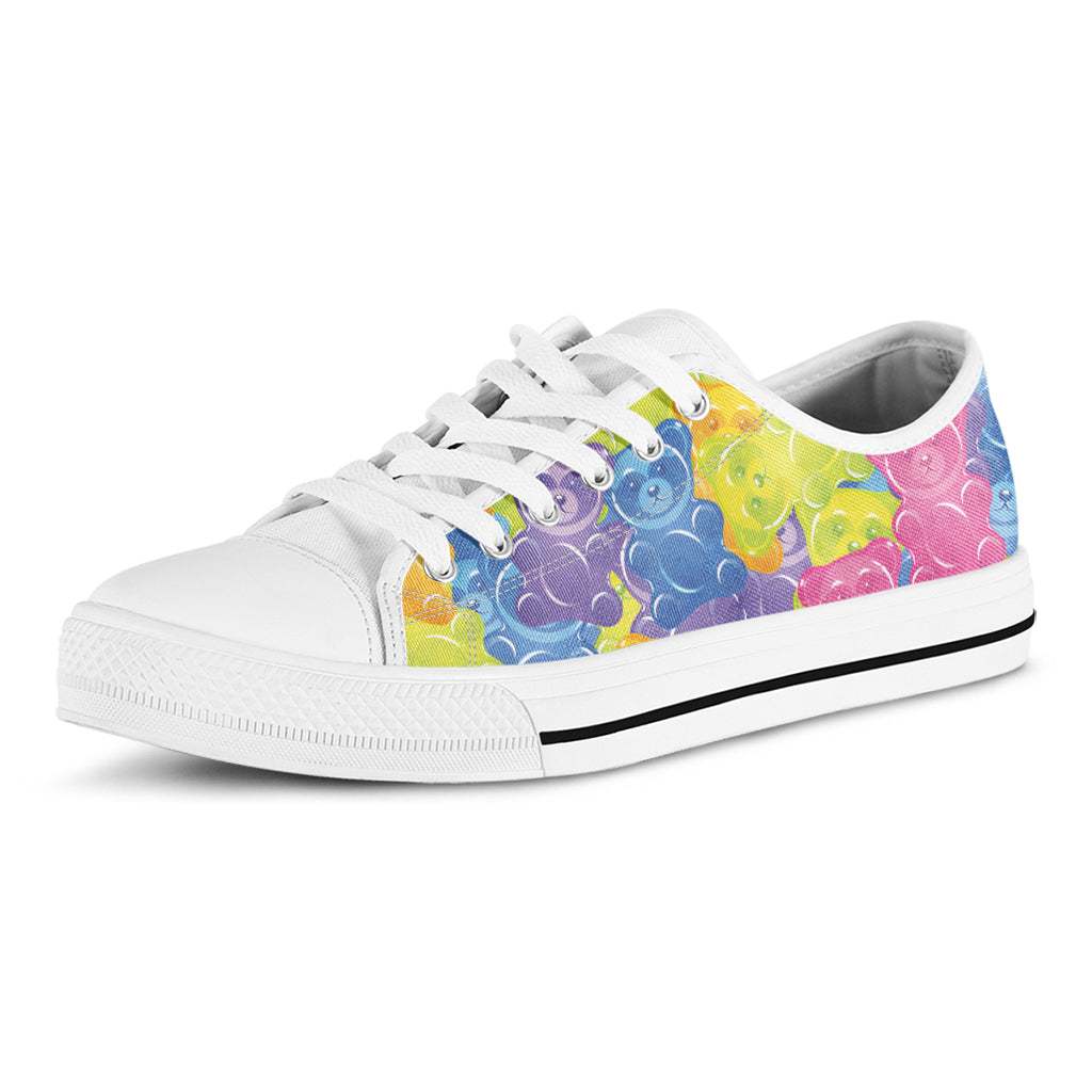 Colorful Gummy Bear Print White Low Top Shoes