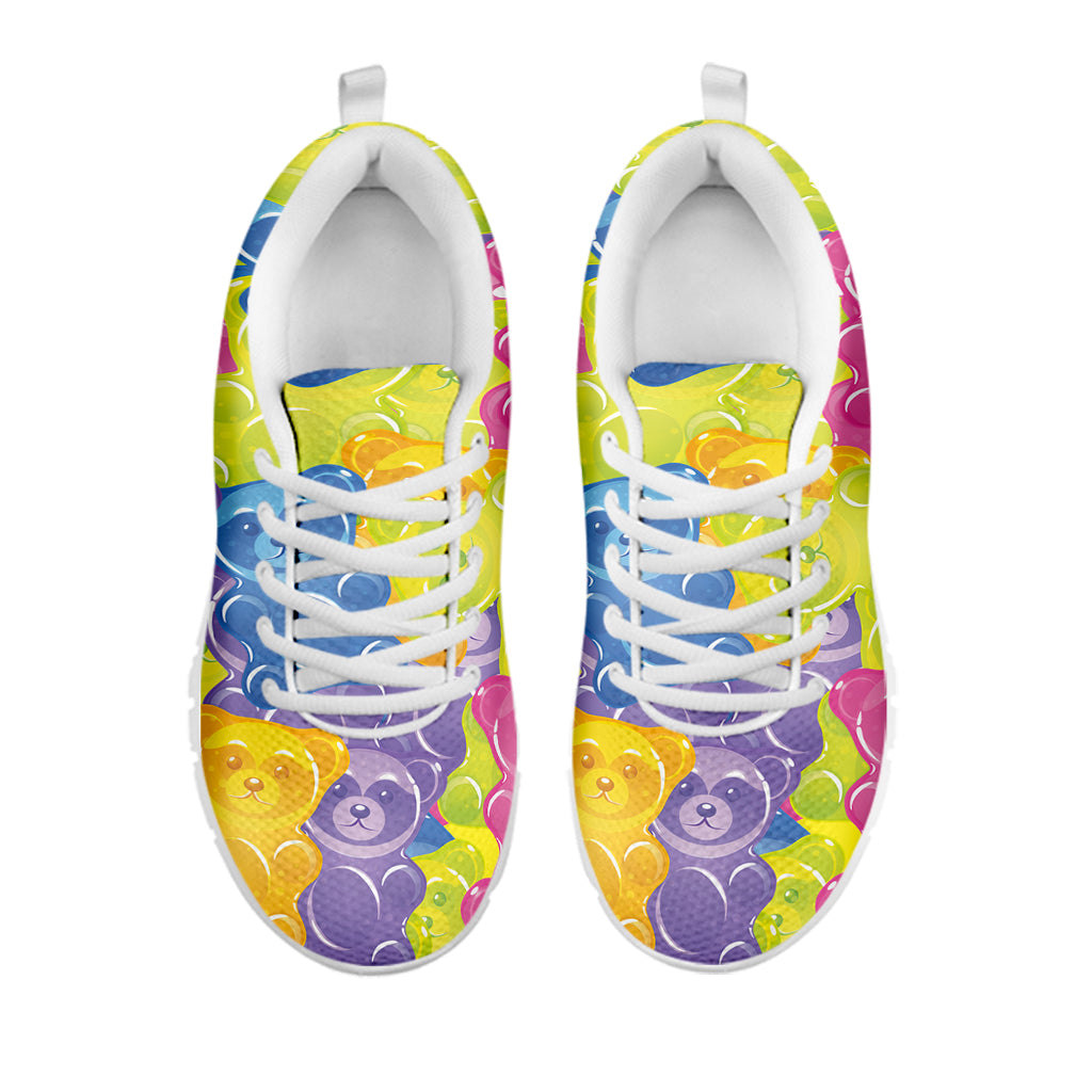 Colorful Gummy Bear Print White Sneakers