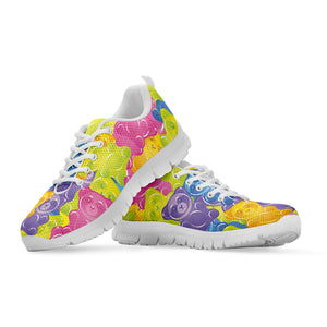Colorful Gummy Bear Print White Sneakers