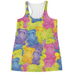 Colorful Gummy Bear Print Women's Racerback Tank Top