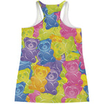 Colorful Gummy Bear Print Women's Racerback Tank Top