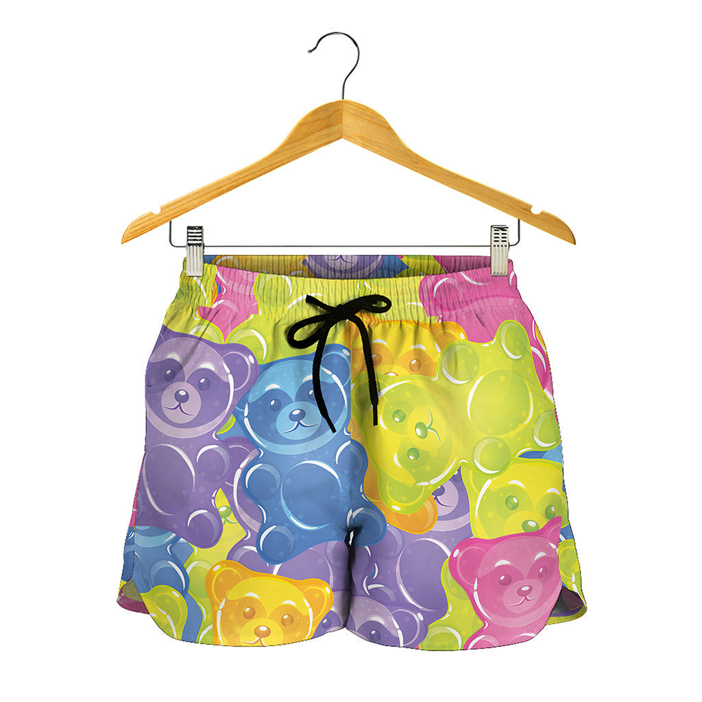 Colorful Gummy Bear Print Women's Shorts
