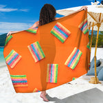 Colorful Gummy Print Beach Sarong Wrap