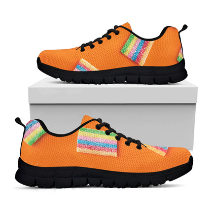 Colorful Gummy Print Black Sneakers
