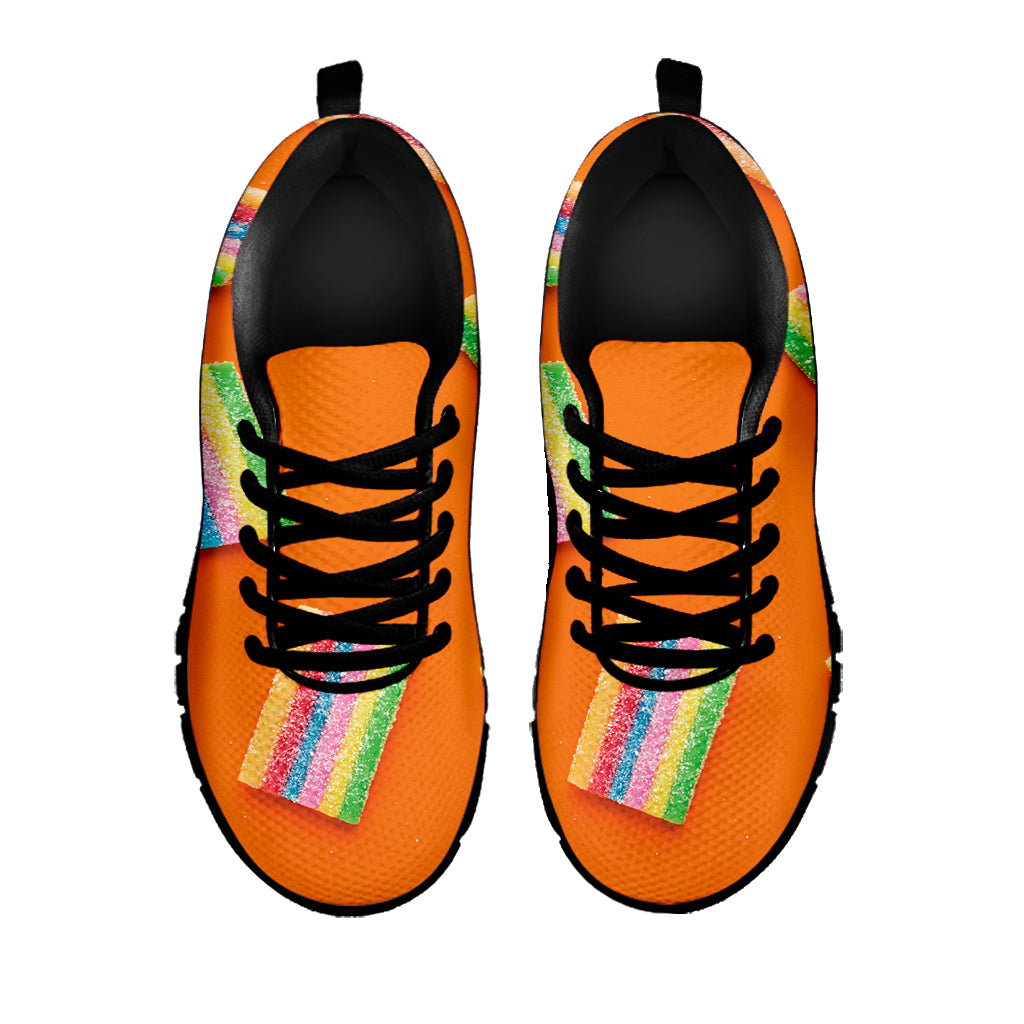 Colorful Gummy Print Black Sneakers