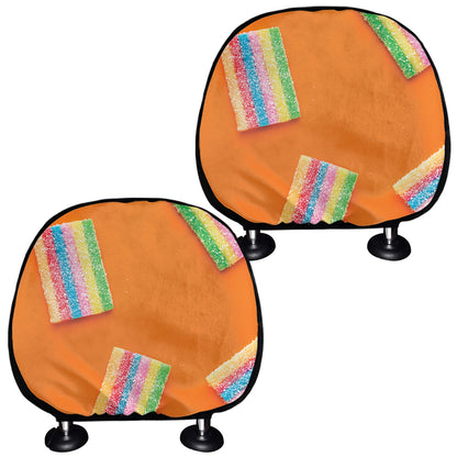 Colorful Gummy Print Car Headrest Covers