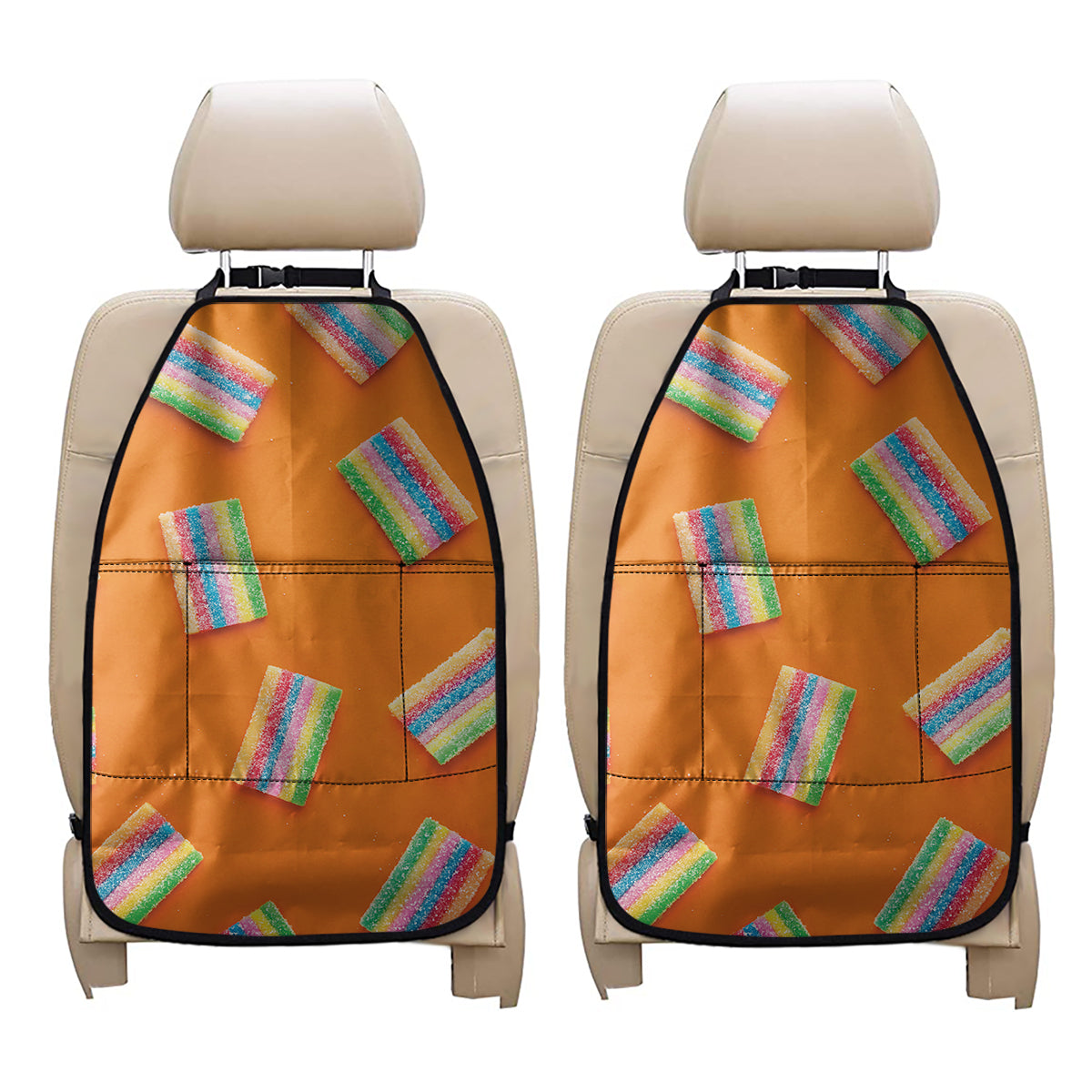 Colorful Gummy Print Car Seat Organizers