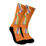 Colorful Gummy Print Crew Socks