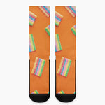 Colorful Gummy Print Crew Socks