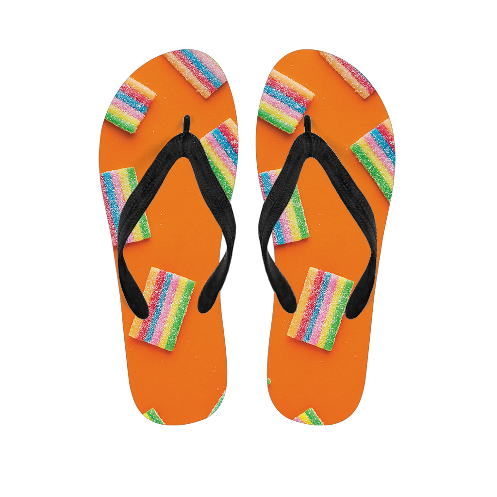 Colorful Gummy Print Flip Flops