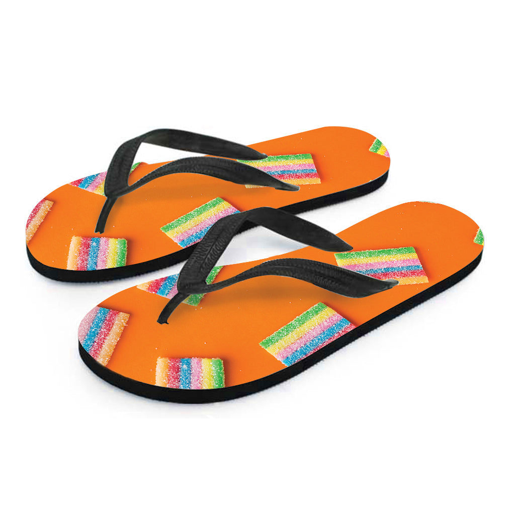 Colorful Gummy Print Flip Flops