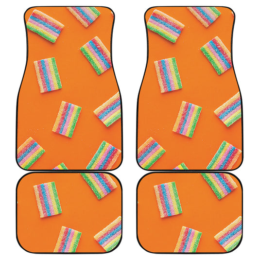 Colorful Gummy Print Front and Back Car Floor Mats