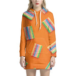Colorful Gummy Print Hoodie Dress