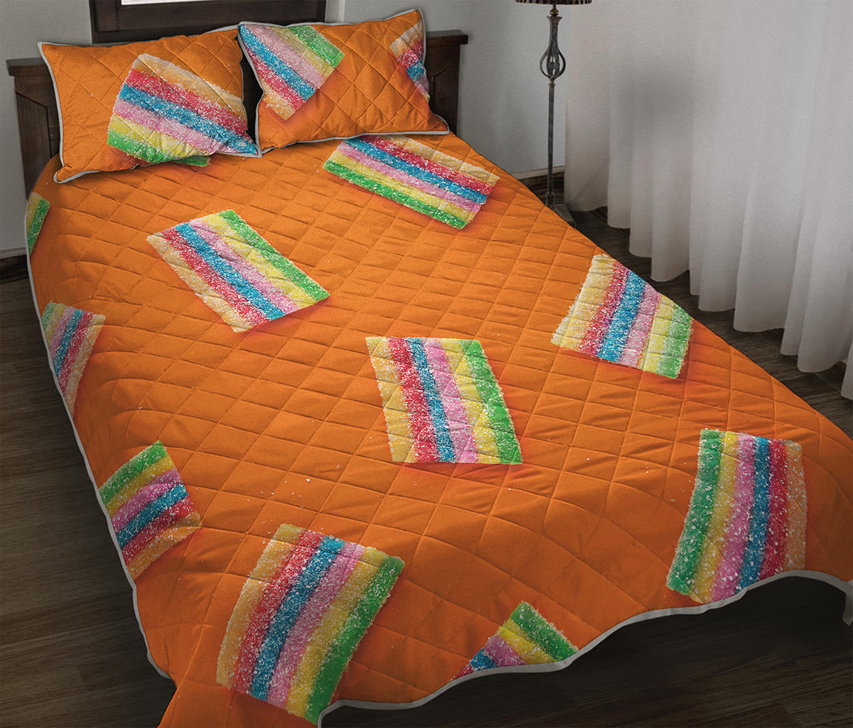 Colorful Gummy Print Quilt Bed Set