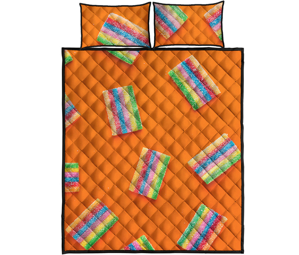 Colorful Gummy Print Quilt Bed Set