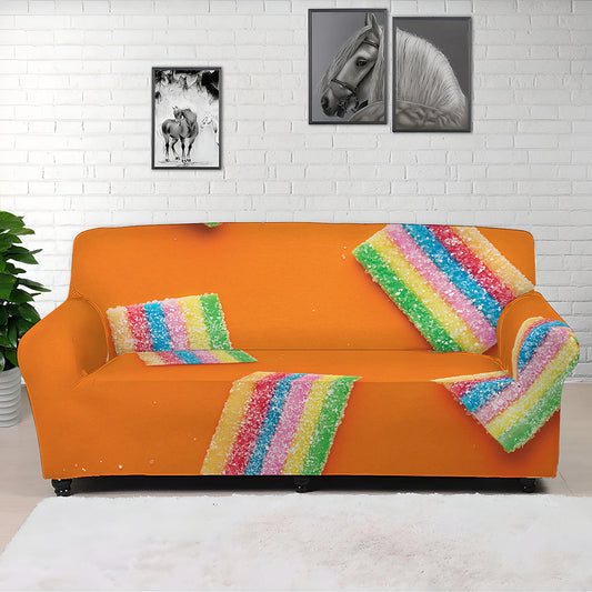 Colorful Gummy Print Sofa Cover
