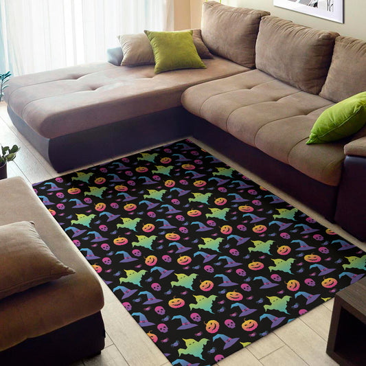 Colorful Halloween Party Pattern Print Area Rug