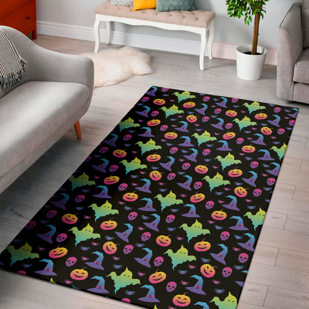 Colorful Halloween Party Pattern Print Area Rug