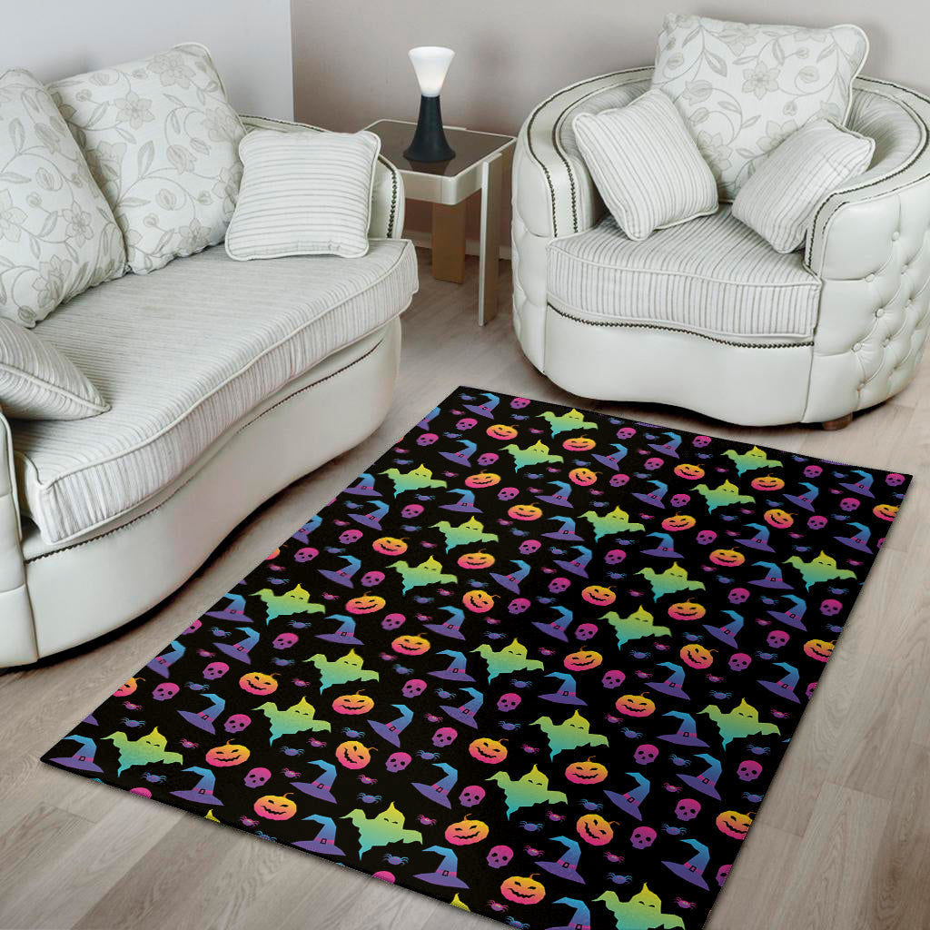 Colorful Halloween Party Pattern Print Area Rug