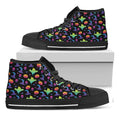 Colorful Halloween Party Pattern Print Black High Top Sneakers