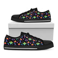 Colorful Halloween Party Pattern Print Black Low Top Sneakers