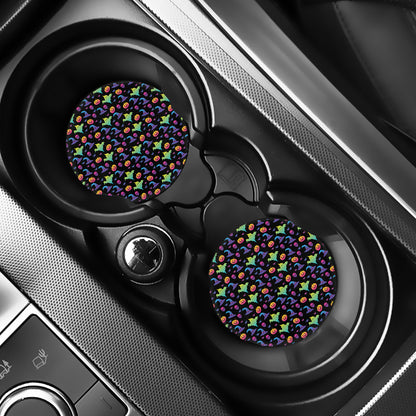 Colorful Halloween Party Pattern Print Car Coasters