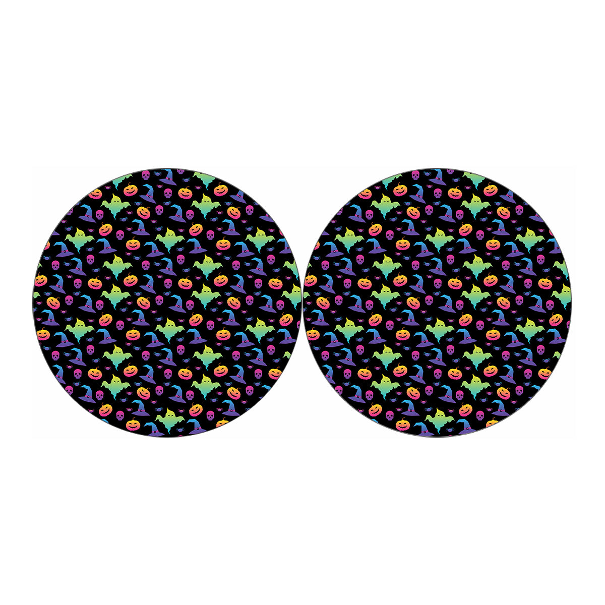 Colorful Halloween Party Pattern Print Car Coasters