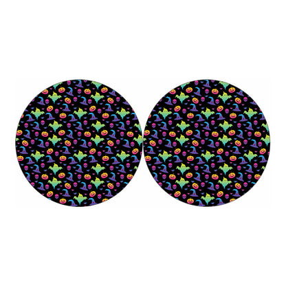 Colorful Halloween Party Pattern Print Car Coasters