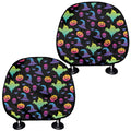 Colorful Halloween Party Pattern Print Car Headrest Covers
